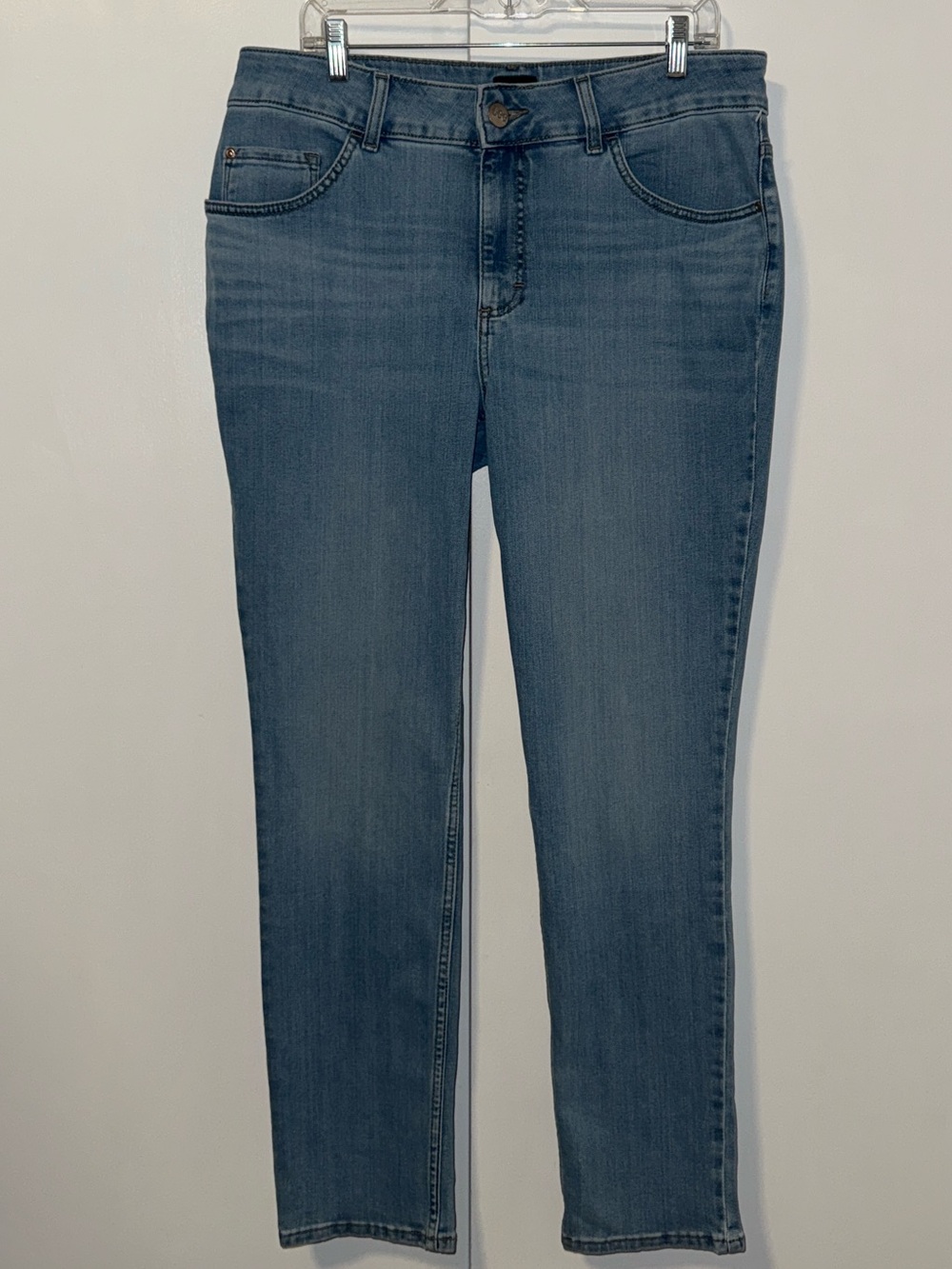 LEE Mid-Rise Straight Leg Jeans Women’s Size 16 Long Stretch Cotton Denim